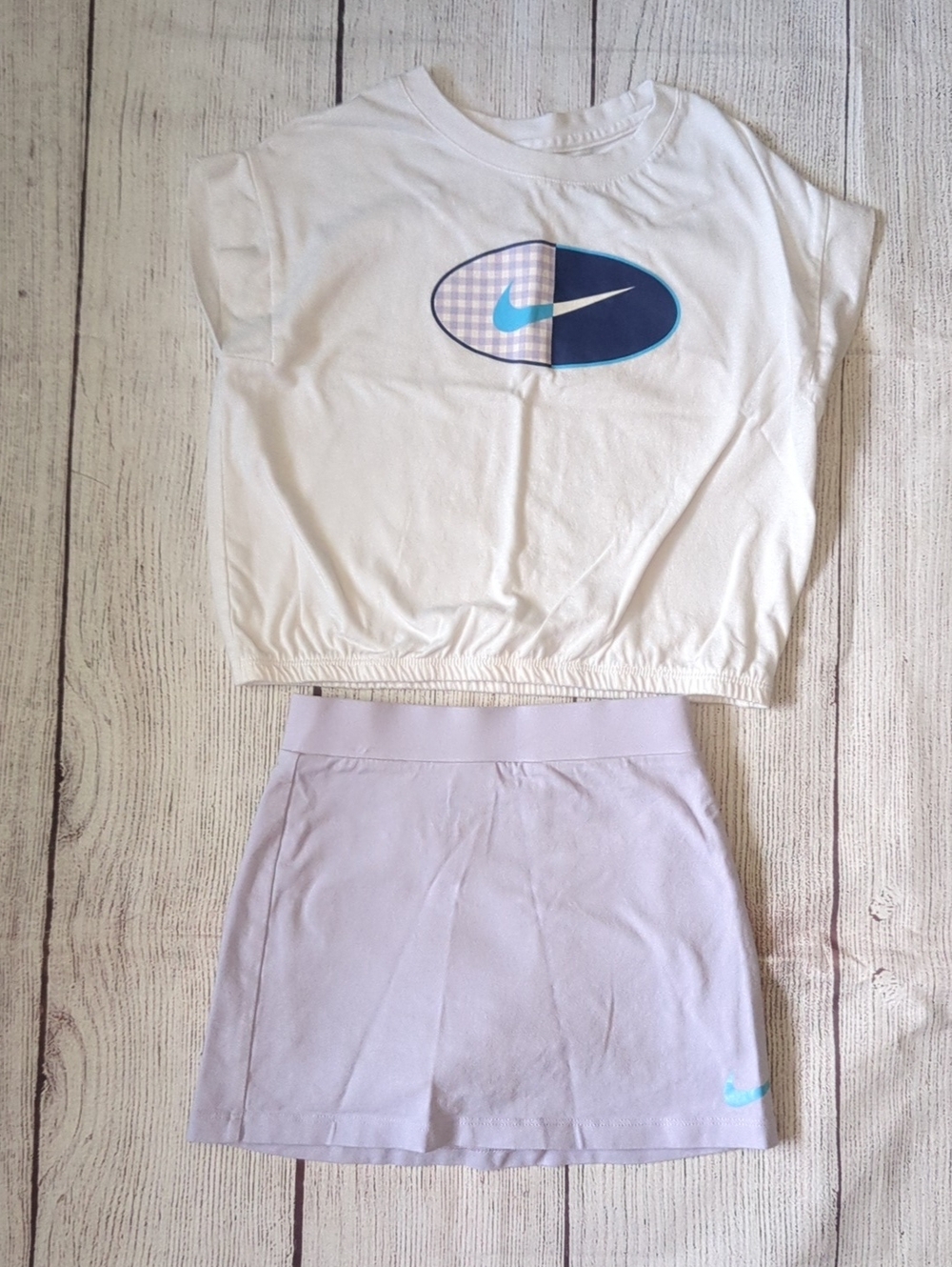 Nike White Cropped Tee with Lilac Skort